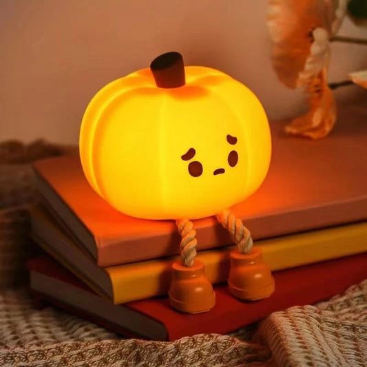 Pumpkin Night Light Cute LED Lamp Silicone Dimmable Nursery Bedside Touch